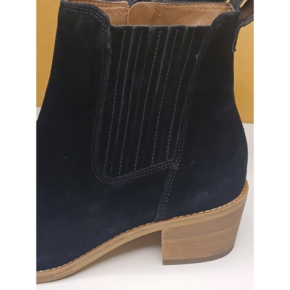 PAUL GREEN Sz 5.5 Sante Soft Black Suede Stretch Panel Zip-up Bootie Western - Picture 7 of 16